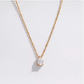 Precision-Crafted PVD Gold Waterdrop & Oval Zirconia Necklace