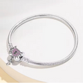 Premium 925 Sterling Silver Snake Chain Charm Bracelet