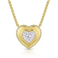 Heart Solitaire Necklace with Brilliant Heart-Cut Zirconia